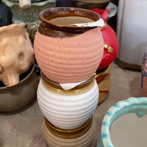 陶瓷磨砂小盆三个111122222