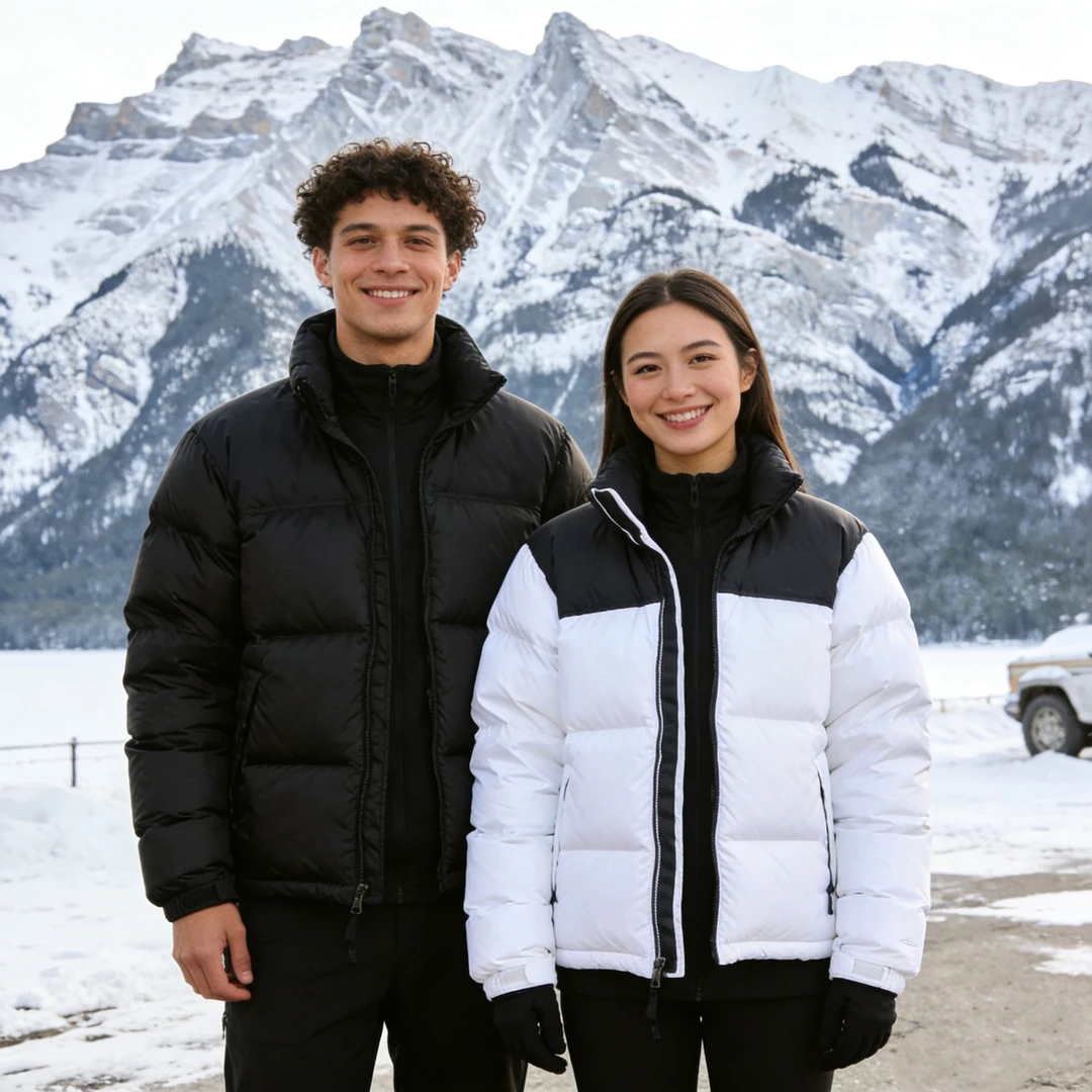 美版羽绒服时尚户外休闲立领百搭刺绣字母