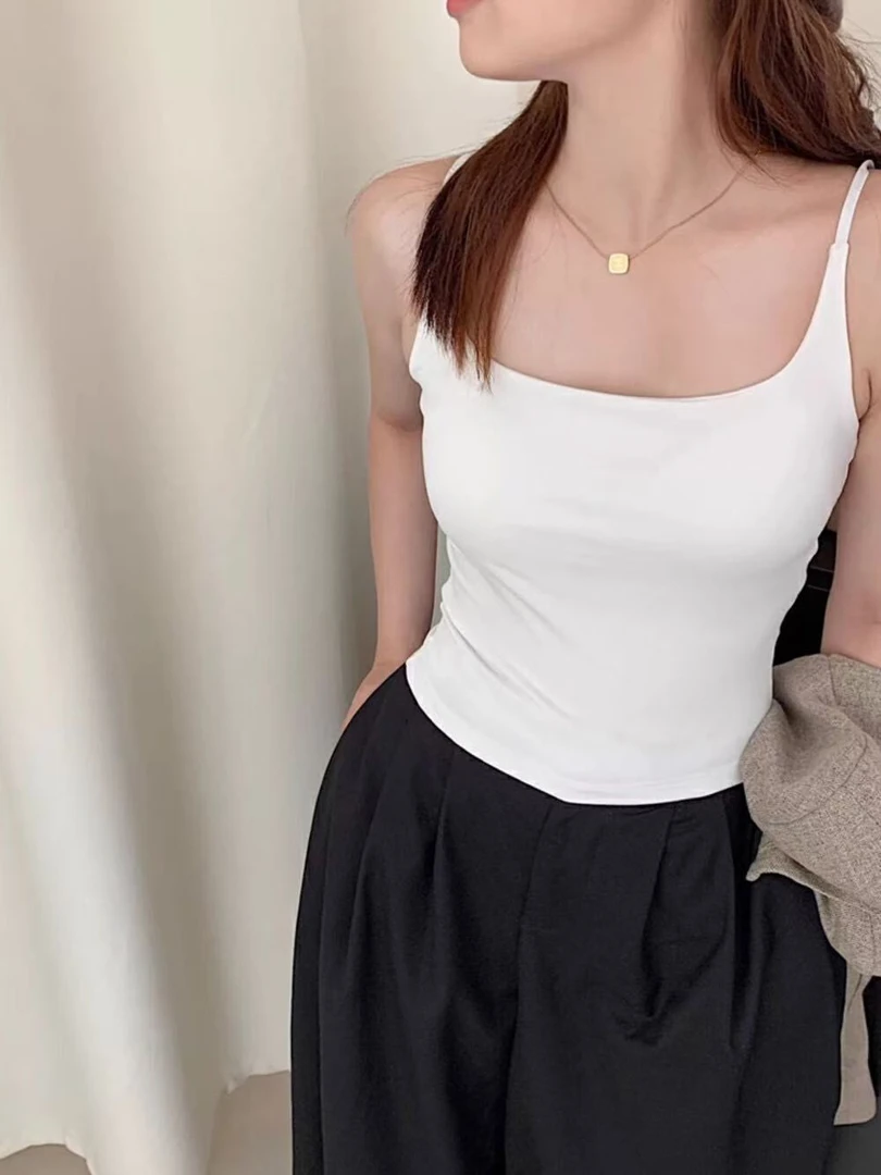 夏季爆款细肩带吊带背心纯欲百搭