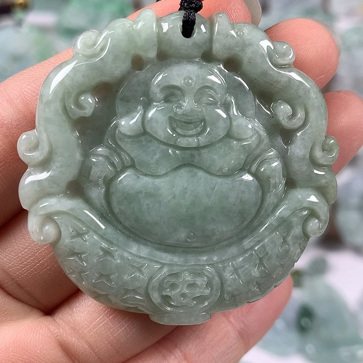 翡翠未镶嵌颈饰逍遥佛福利