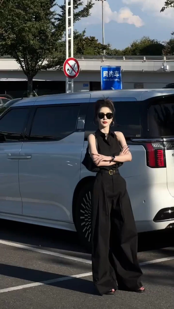 夏装搭配一整套无袖衬衫高腰阔腿裤两件套女高级感时尚气质套装潮