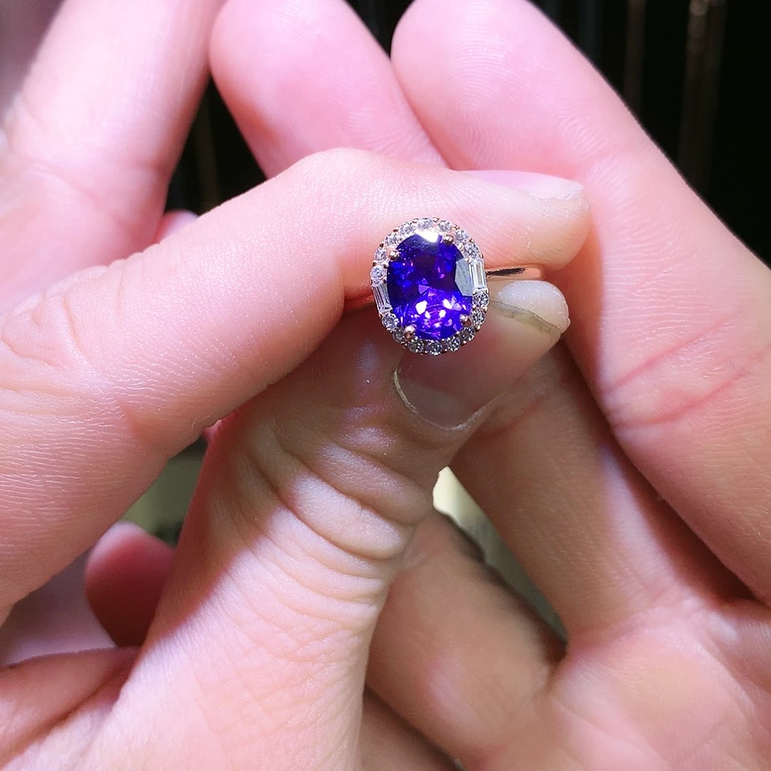 紫晶戒指银S925镶嵌1111111111