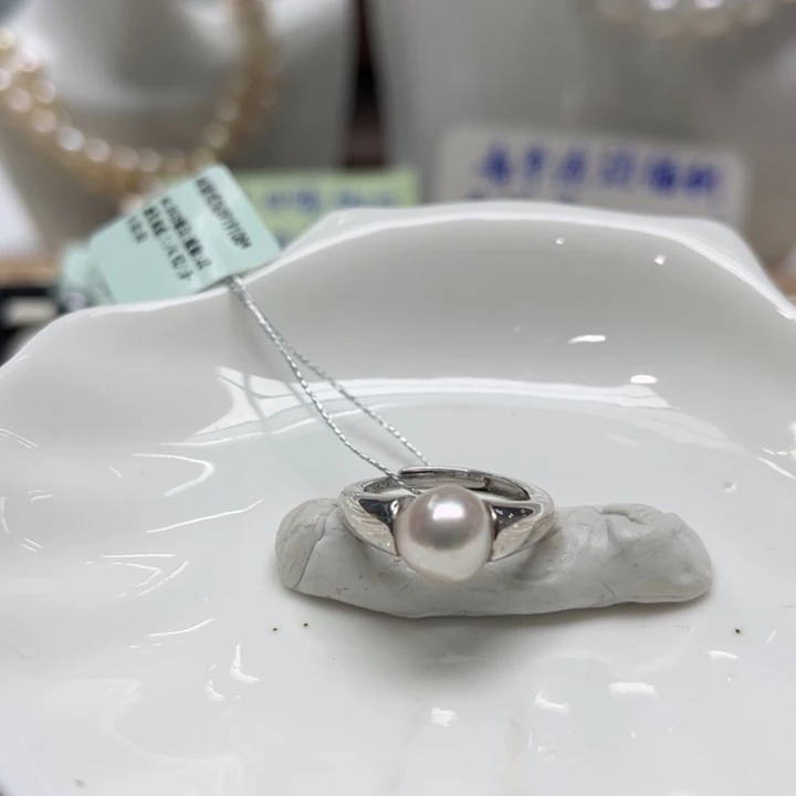 海水珍珠戒指银S925镶嵌