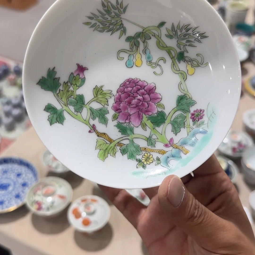 瓷片摆件手绘瓷器全部处理了