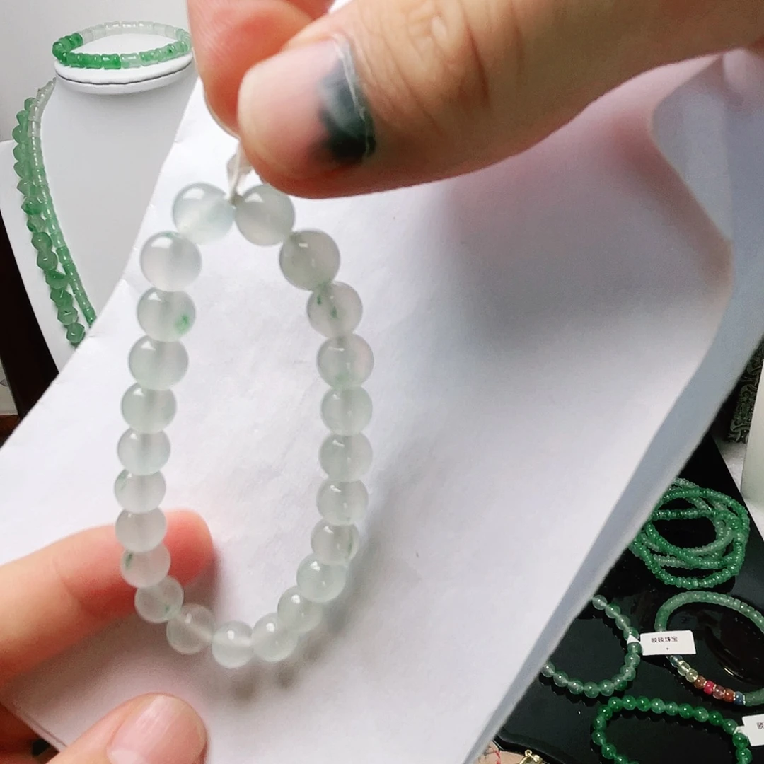 石英质玉（非洲翠）手串未镶嵌