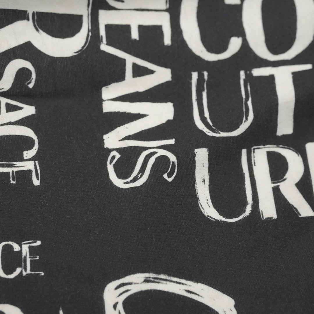 1111每米立省96元6折VR 棉针织面料黑色底打底T恤布料