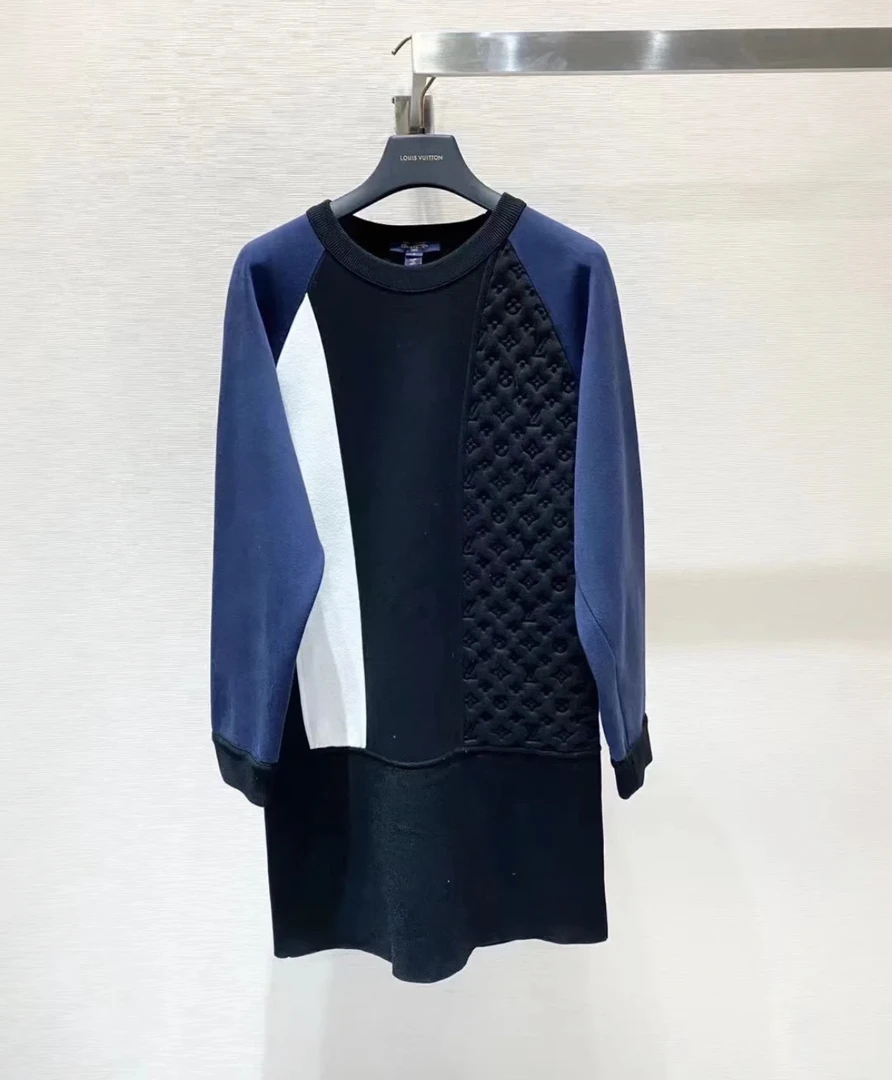 99新 LouisVuitton/路易威登  yy零二四八 棉 拼色连衣裙 xs码