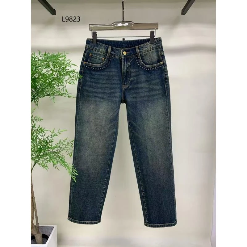 华家2025欧货复古水洗蓝牛休闲百搭男士直筒牛仔裤高奢男款弹力裤