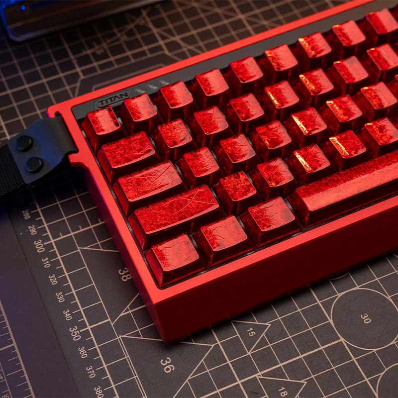 冰霜侧刻透光机械键帽魅魔原厂高度金属质感客制化冰晶wooting60