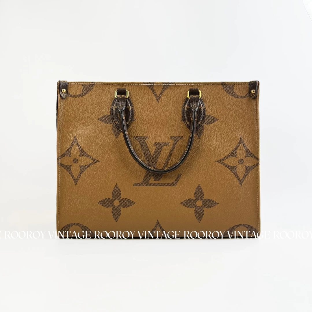 95新 LouisVuitton/路易威登 中号 老花拼色 金扣/5202