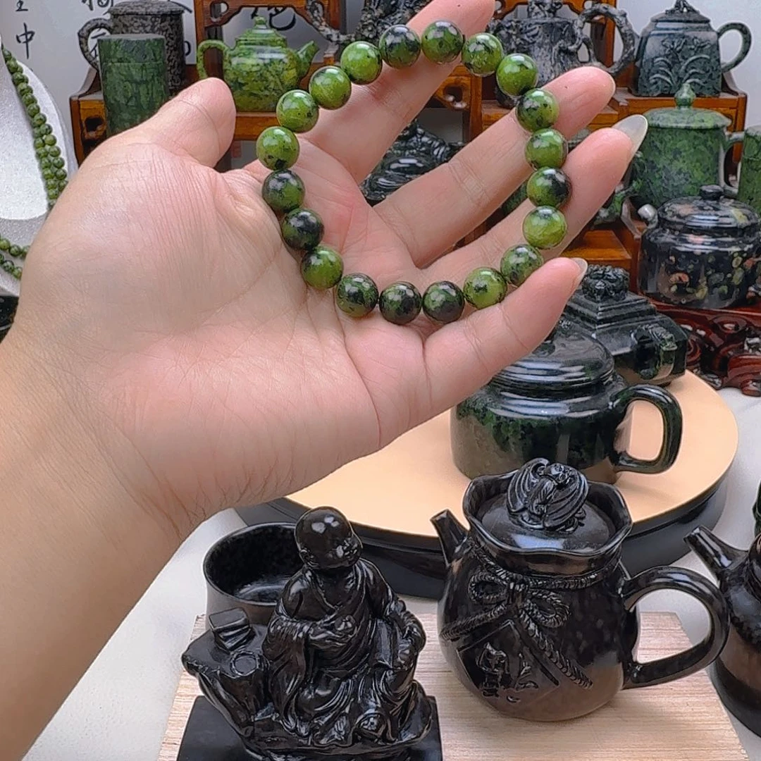 C***l未镶嵌蛇纹石玉藏玉药王石茶壶