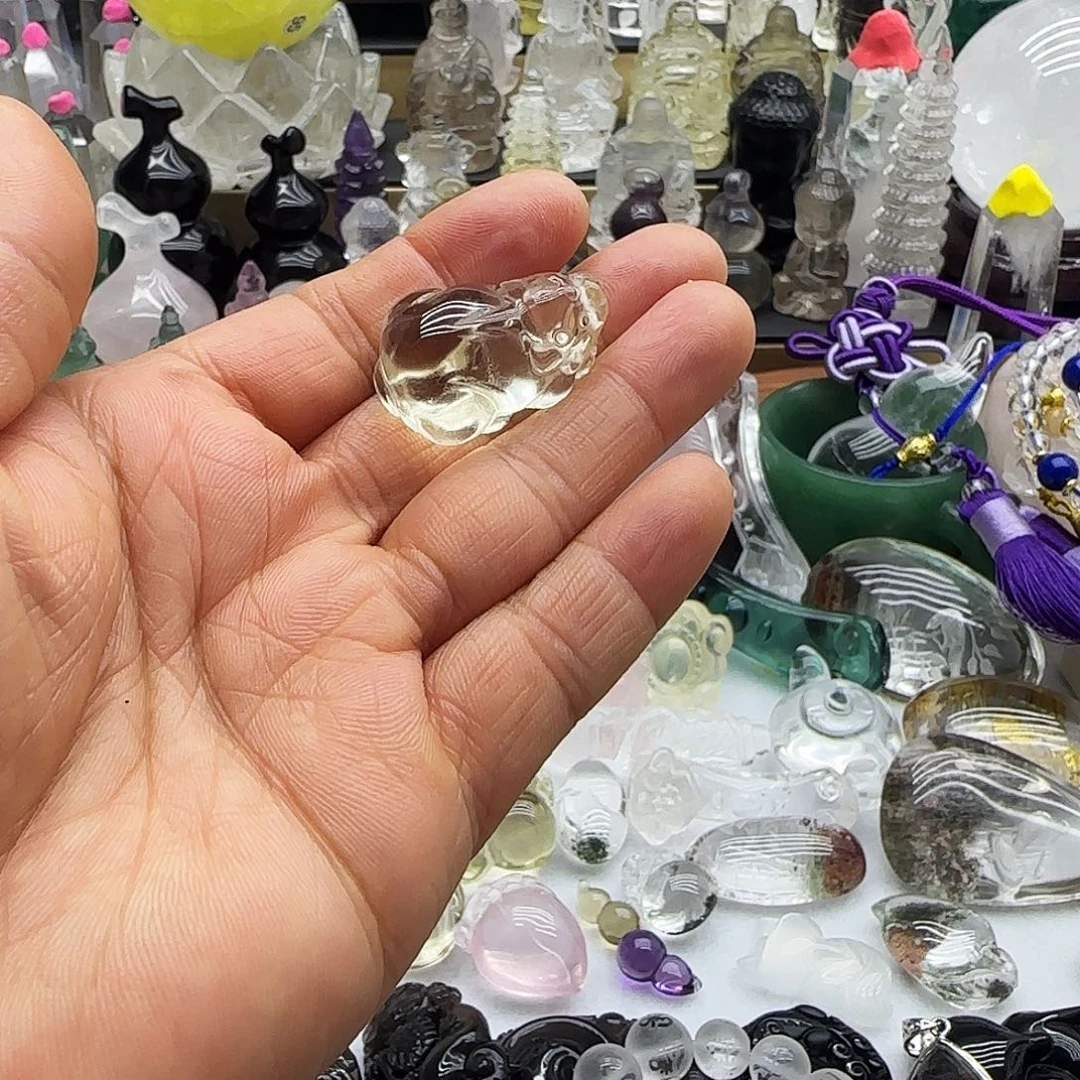 水晶未镶嵌车挂摆件