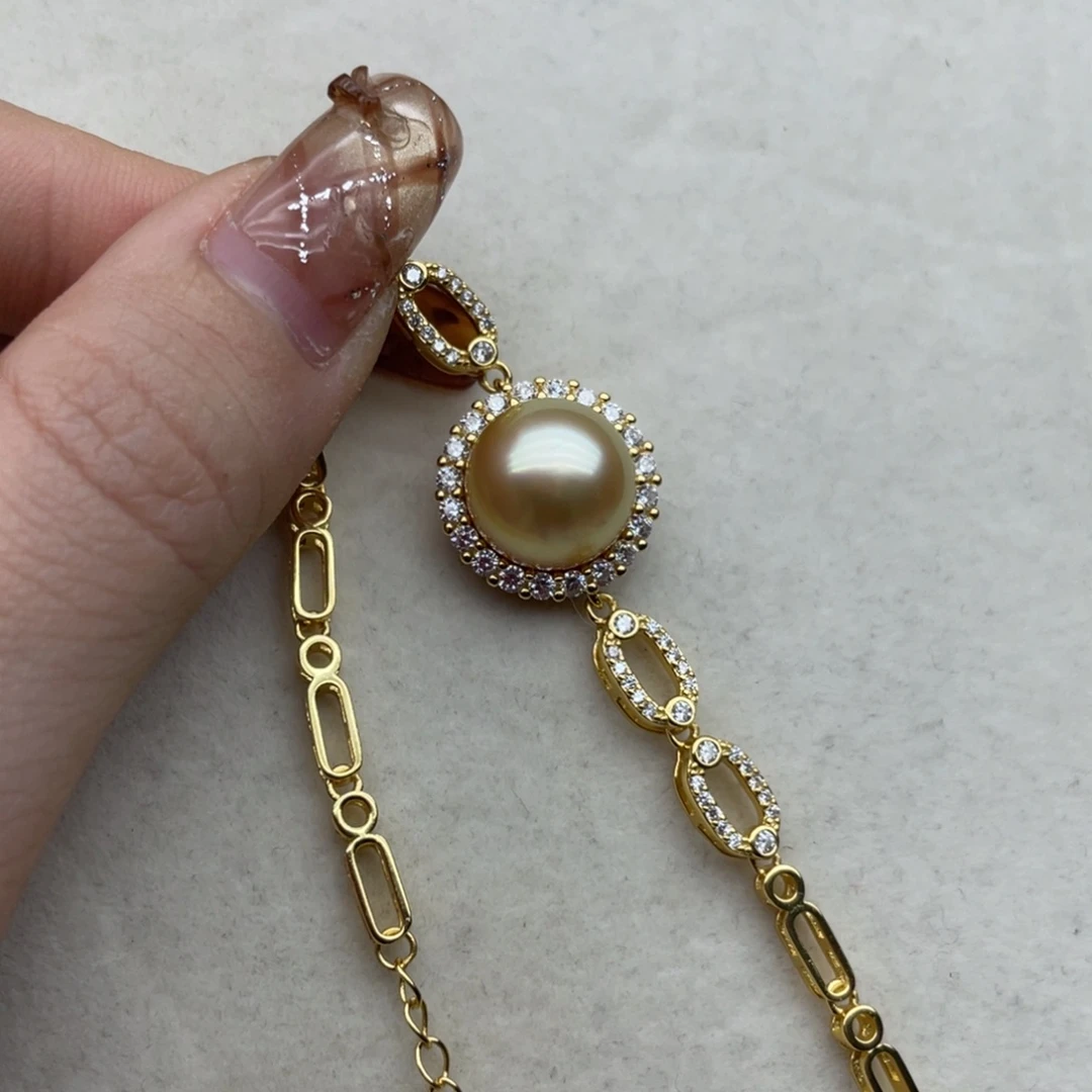 手链海水珍珠银S925镶嵌D127