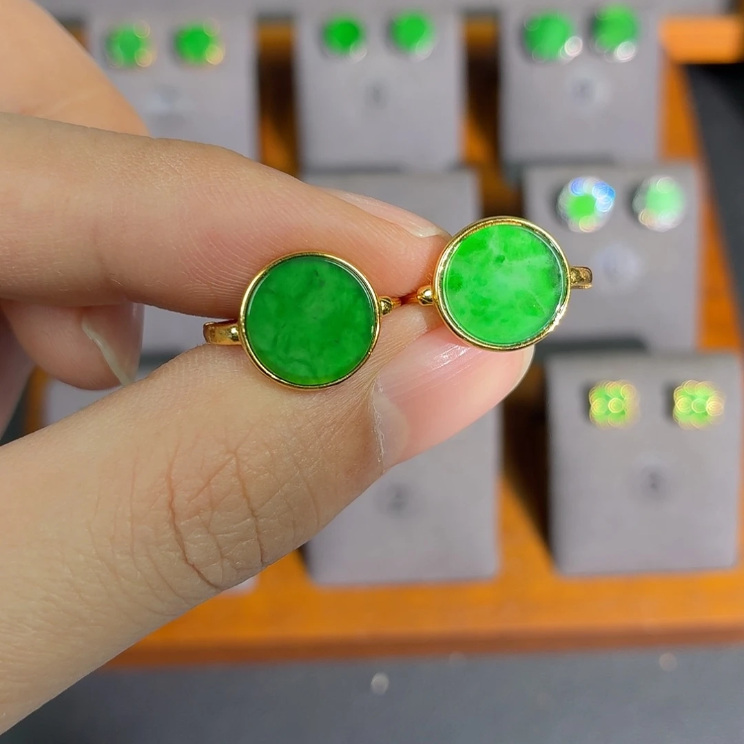 翡翠银S925镶嵌耳饰耳饰