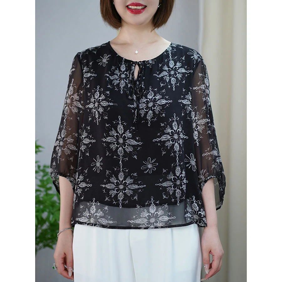 温柔大方衬衣独特漂亮百搭上衣高级感宽松T恤微胖mm大码女装新款