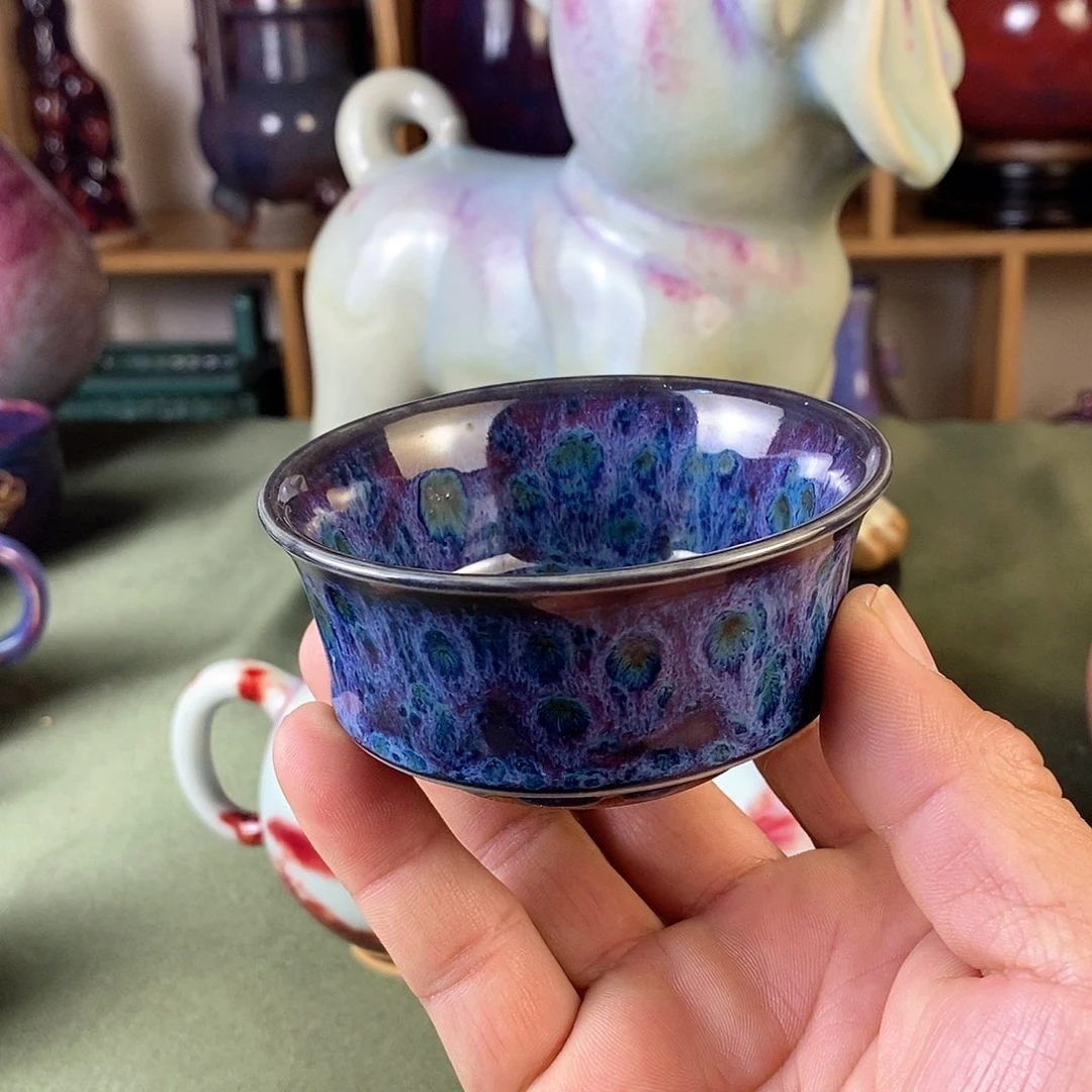 陶瓷普洱杯，凤尾釉