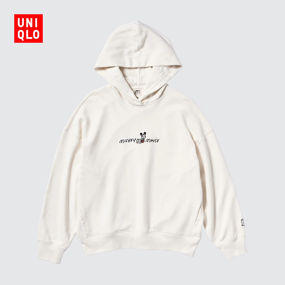 优衣库女装UT MFA长袖连帽卫衣运动外套长场雄刺绣米奇474872