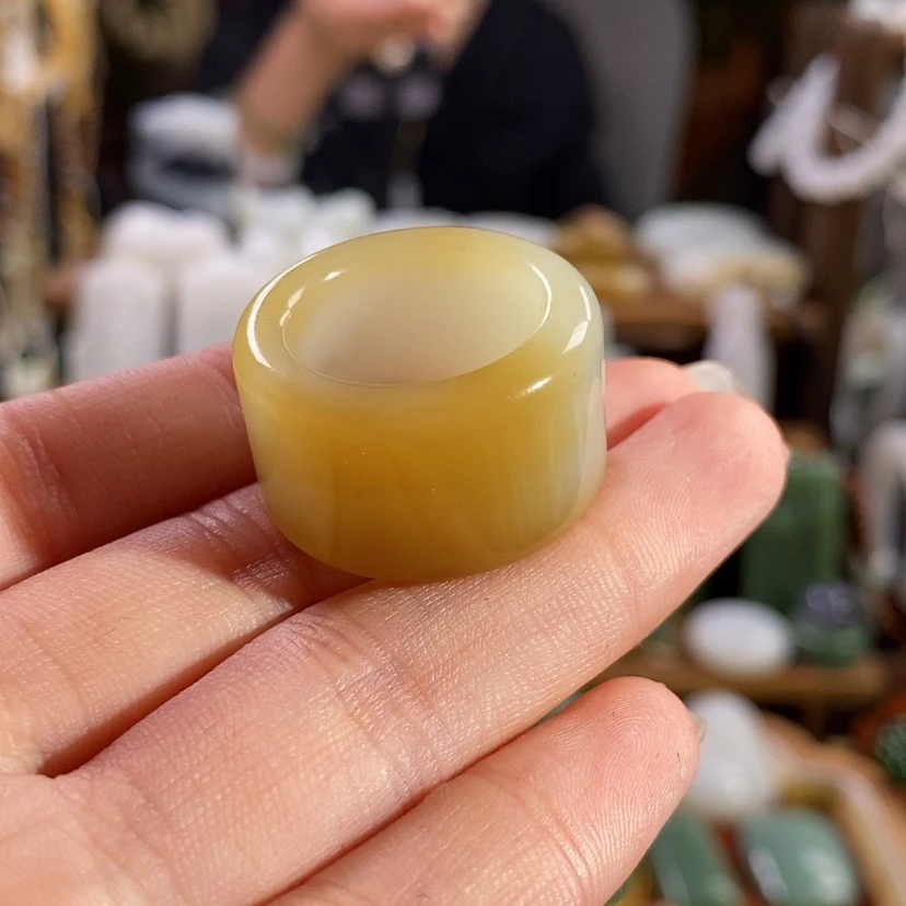 【闪购商品】吊坠(不含链)未镶嵌和田玉戒指14.5