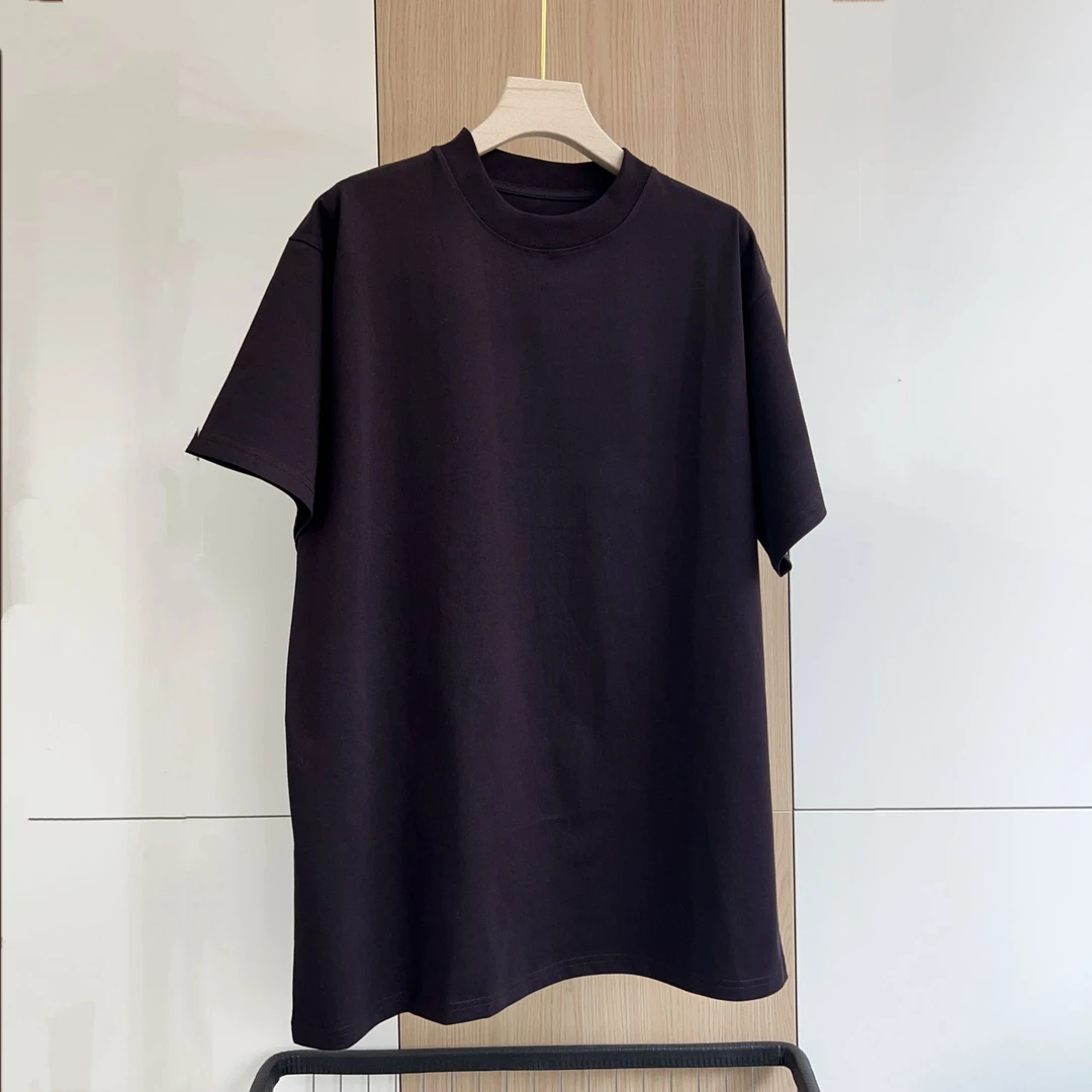定染黑紫色 大版T极简风纯棉百搭短袖重磅黑紫T21018