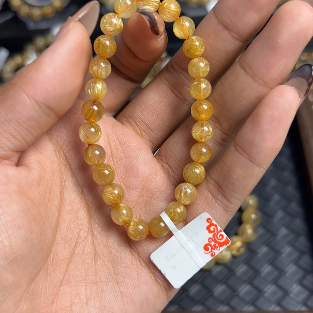 水晶未镶嵌手链天然金发晶