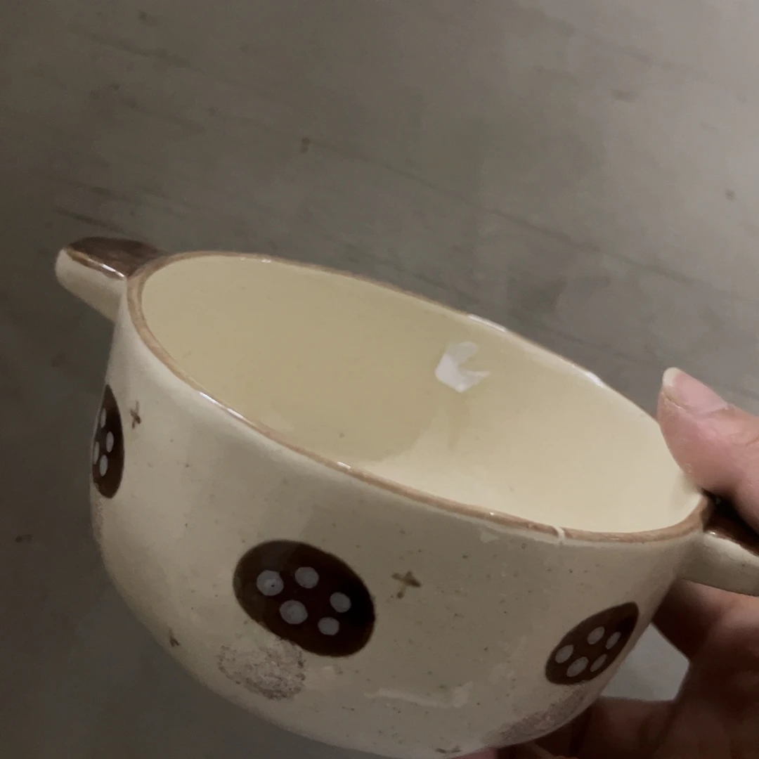 搪瓷微瑕星光蘑菇双耳一个
