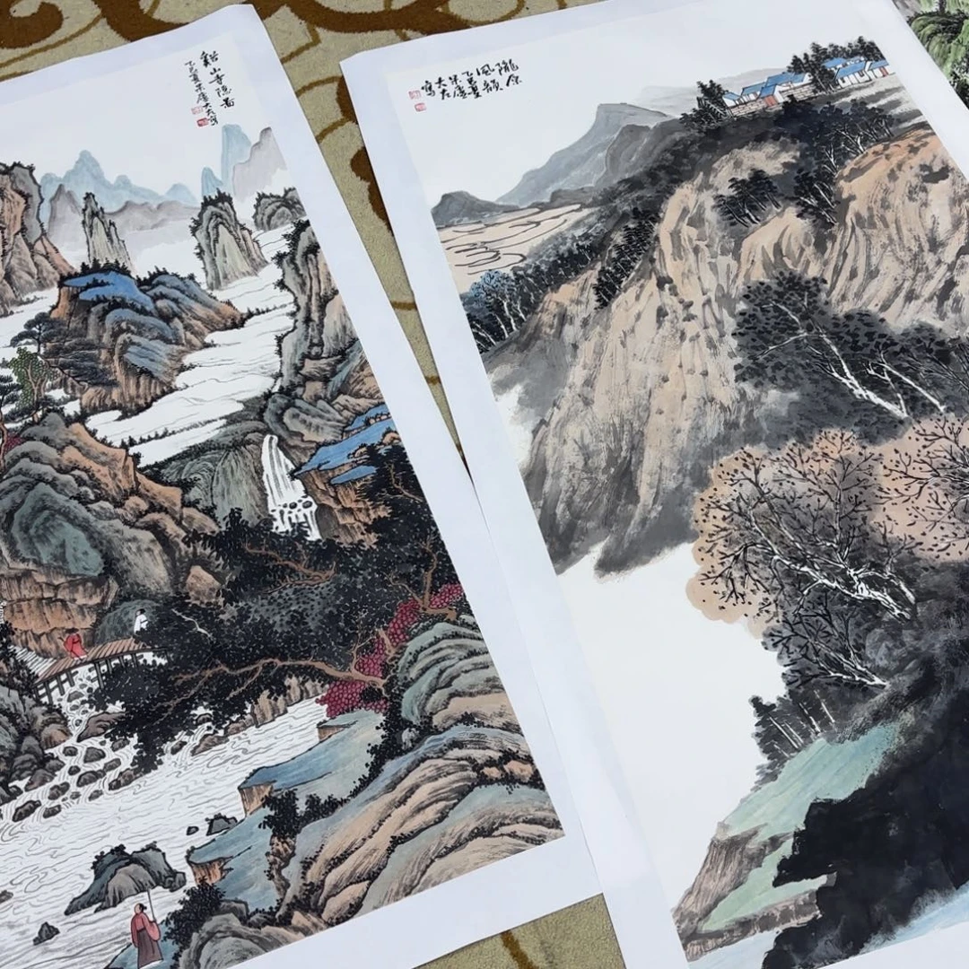 卖***象国画左庭强四尺两张艺