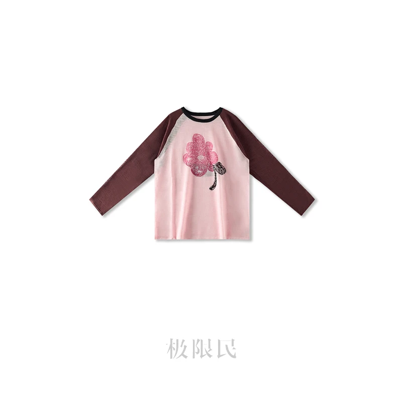 极限民《盛花》夏季轻薄宽松凉感防晒花朵图案针织上衣F5214A2306