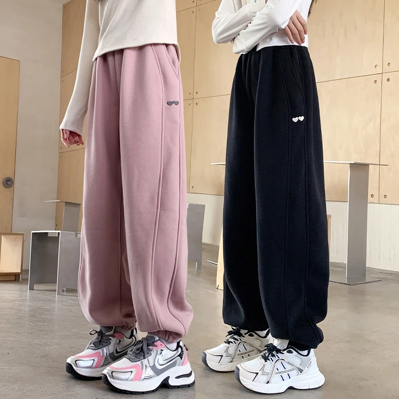 女童春秋款运动裤2025新中大童宽松卫裤儿童春天针织裤女孩长裤潮