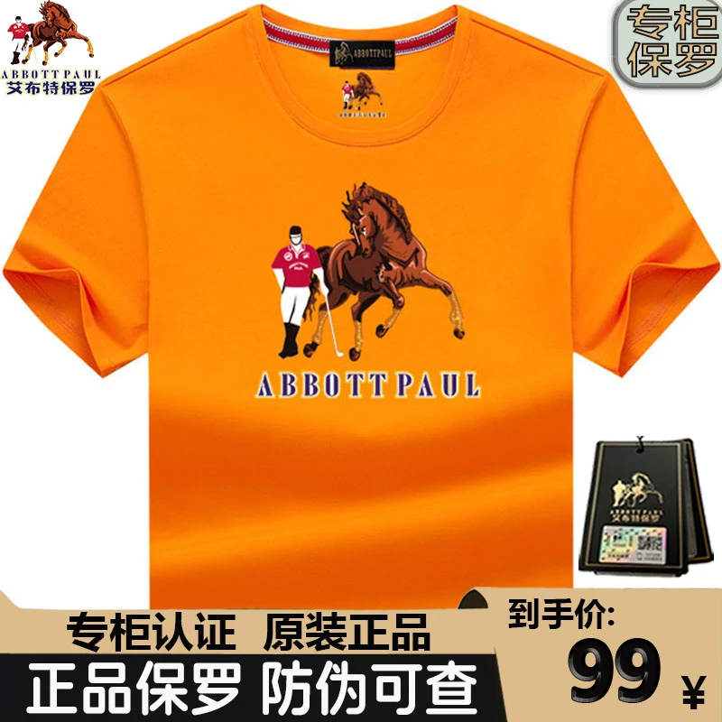 保罗专柜25年夏季新款凉感冰爽棉宽松短袖简约透气商务休闲男T恤