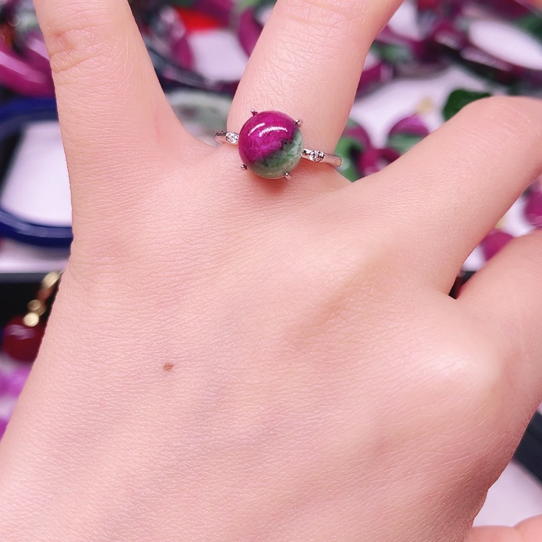 红宝石戒指银S925镶嵌