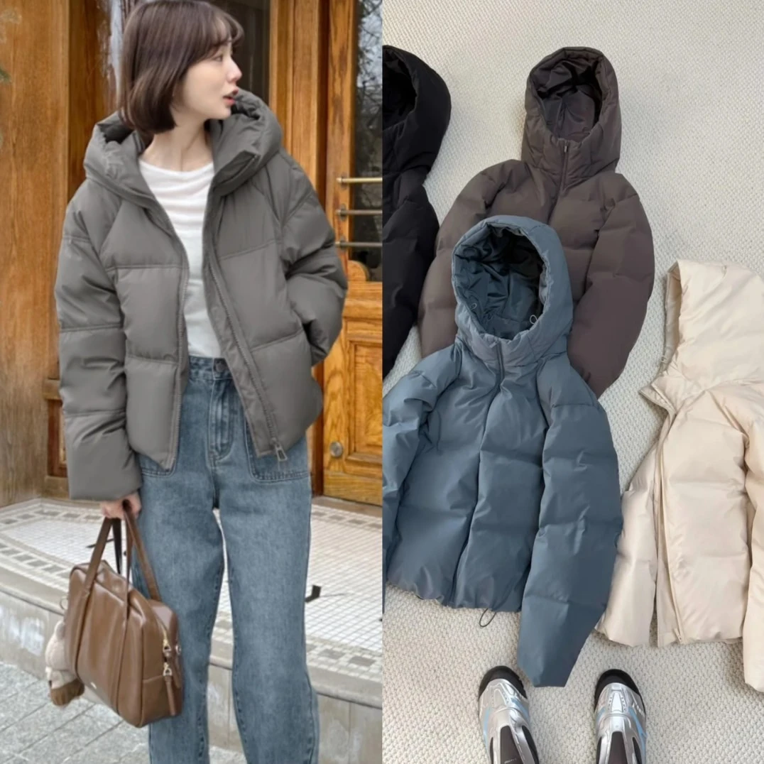 试衣间 无缝连帽羽绒服外套保暖休闲夹克情侣