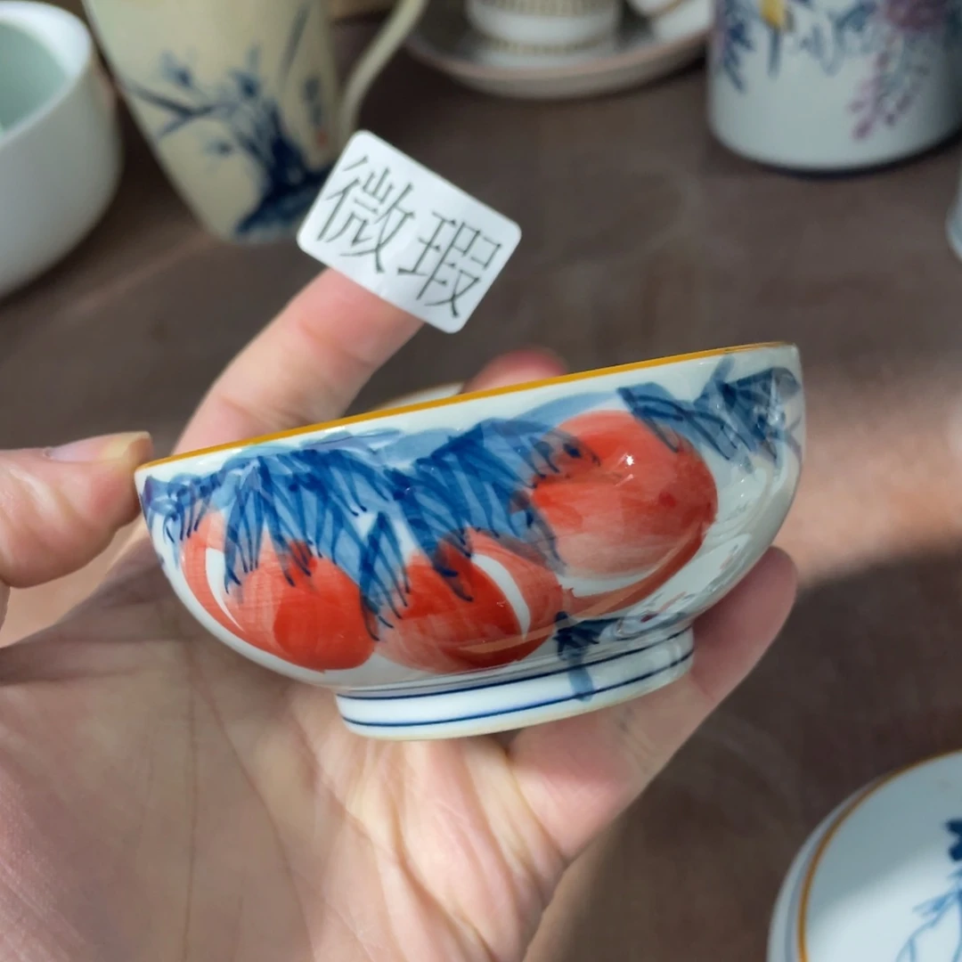 釉下手绘茶具微瑕