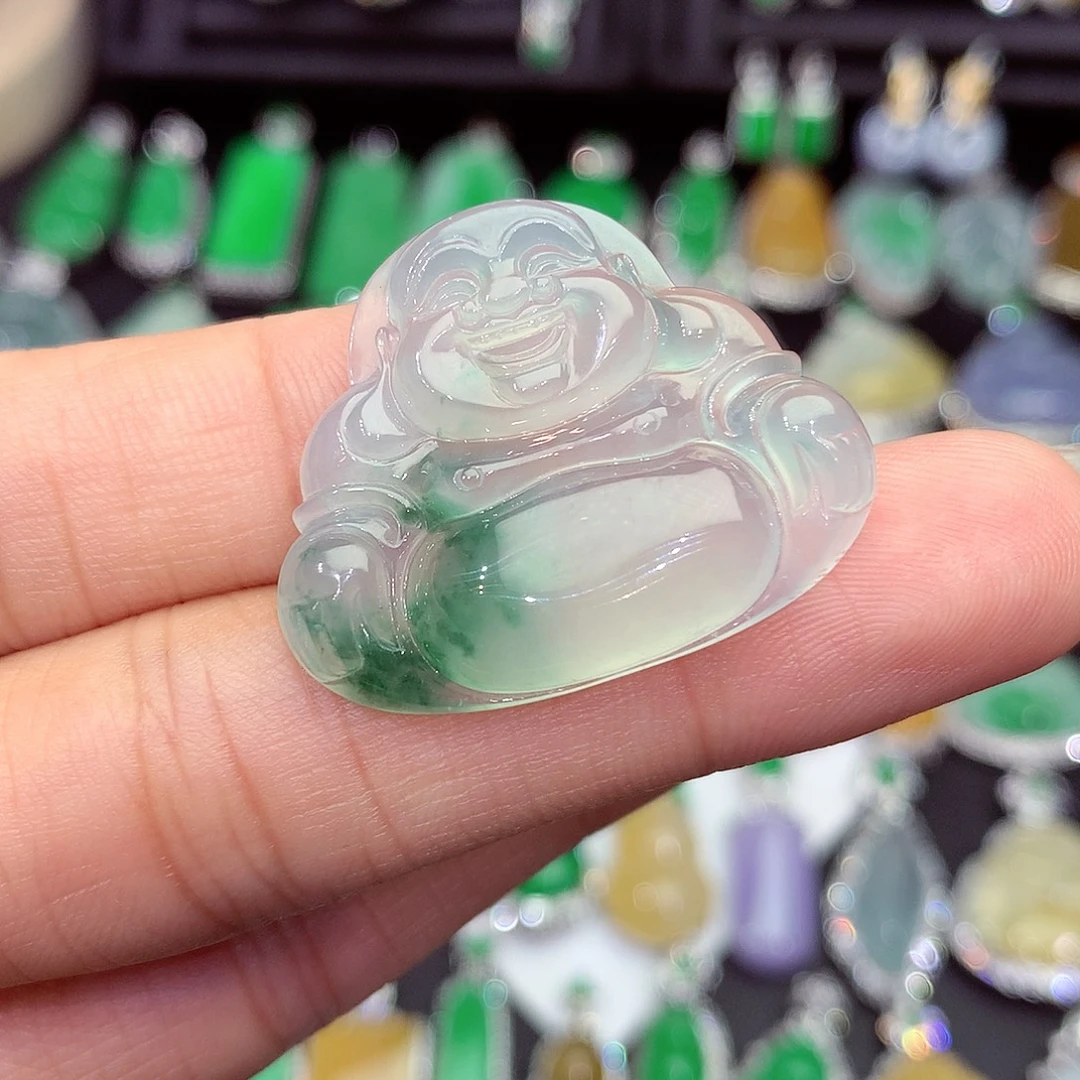 翡翠18K金镶嵌吊坠(赠链)