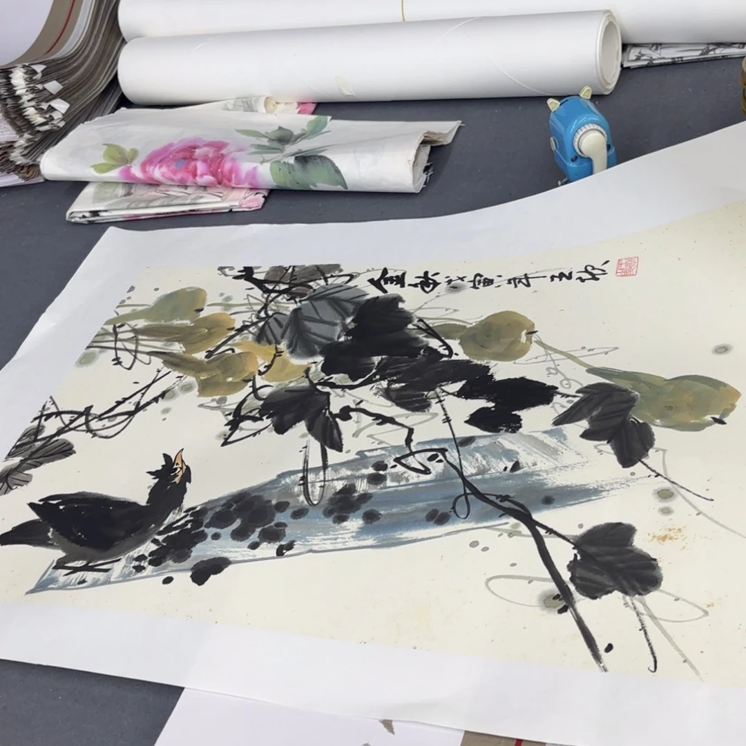 予***少国画王欣四尺三开花鸟艺