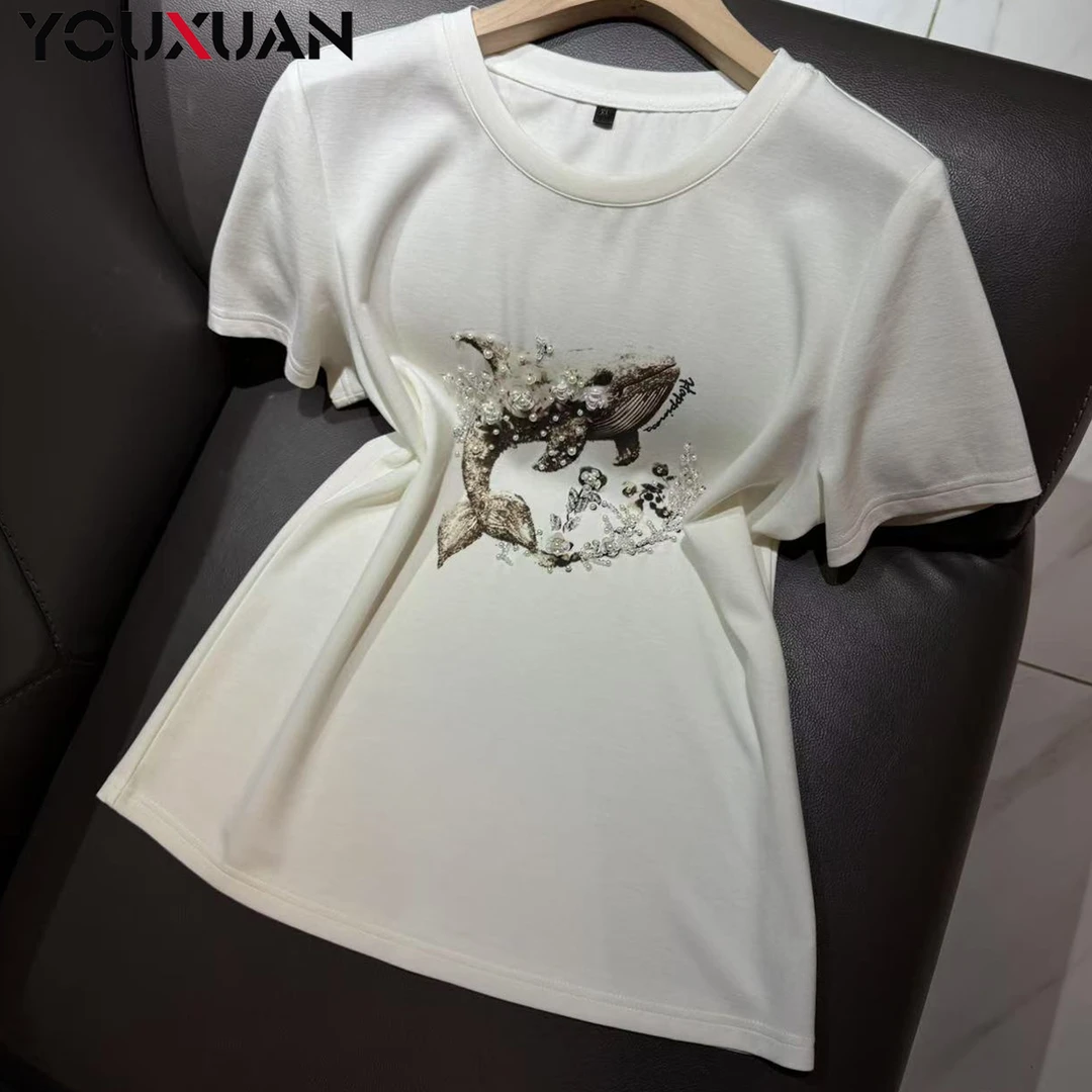 夏季新品女士短袖圆领休闲T恤上衣女装时尚百搭半袖小衫2506