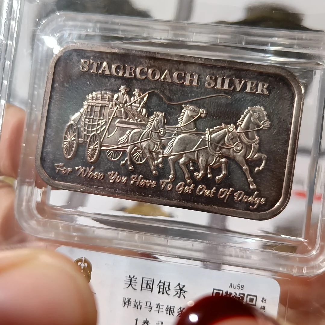 纯银美国西部驿站马车银条一盎司纯银