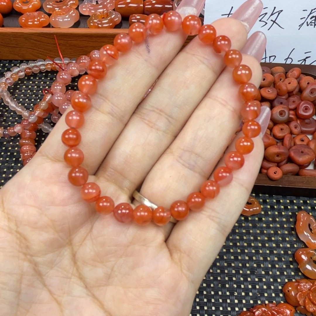 南红玛瑙未镶嵌颈饰单圈