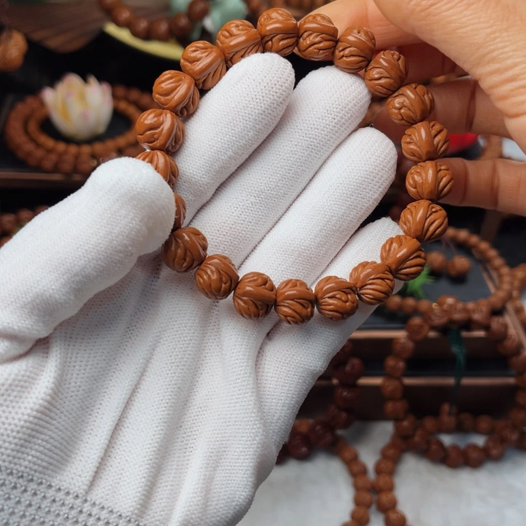 吊坠桃核、*鲤12双脊龙手串