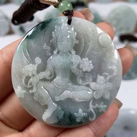 翡翠颈饰未镶嵌观音福利