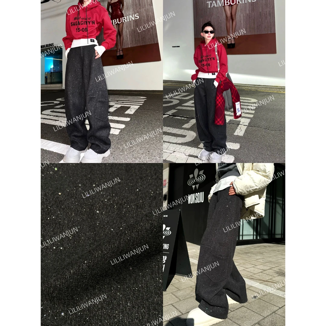 LI婉君【压轴闪闪裤】秋冬韩版潮流时尚百搭休闲裤LWJ24D4K2464