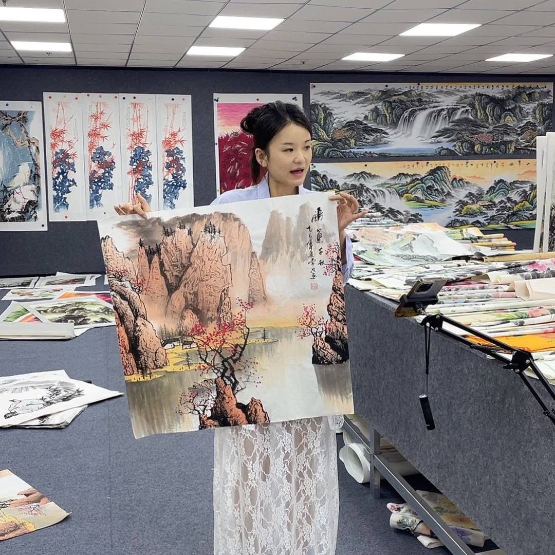 国画作品小姐姐放漏…