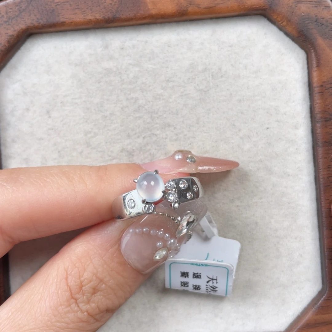 翡翠戒指银S925镶嵌54580