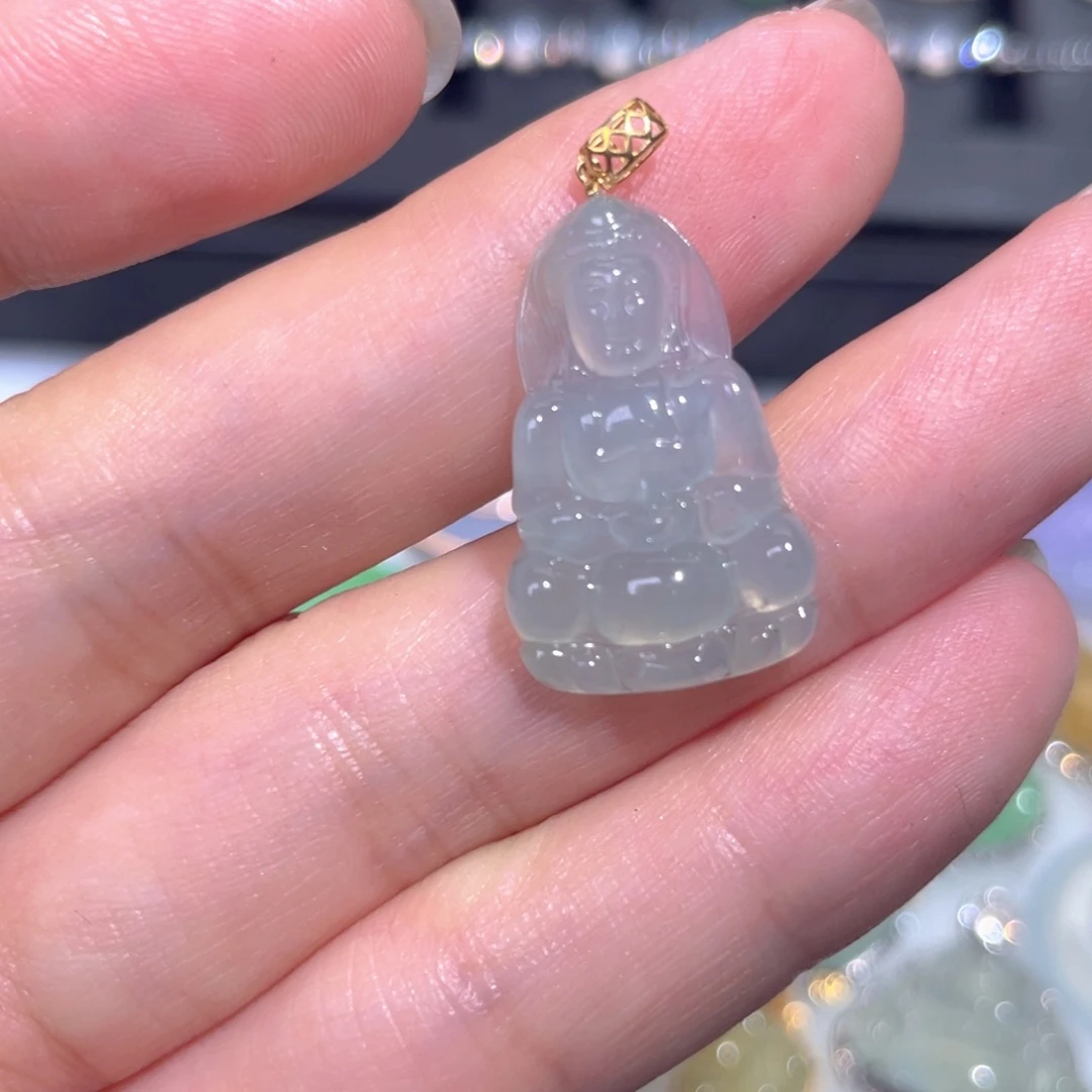 颈饰18K金镶嵌翡翠翡翠