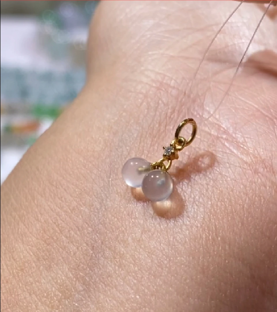 天然缅甸A货翡翠高冰珠珠提溜 买断不退换