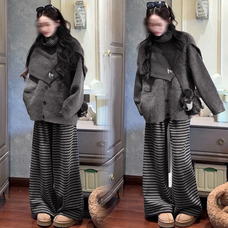 精致时尚穿搭孕妇套装女秋冬款洋气2025爆款高级感显瘦三件套冬装