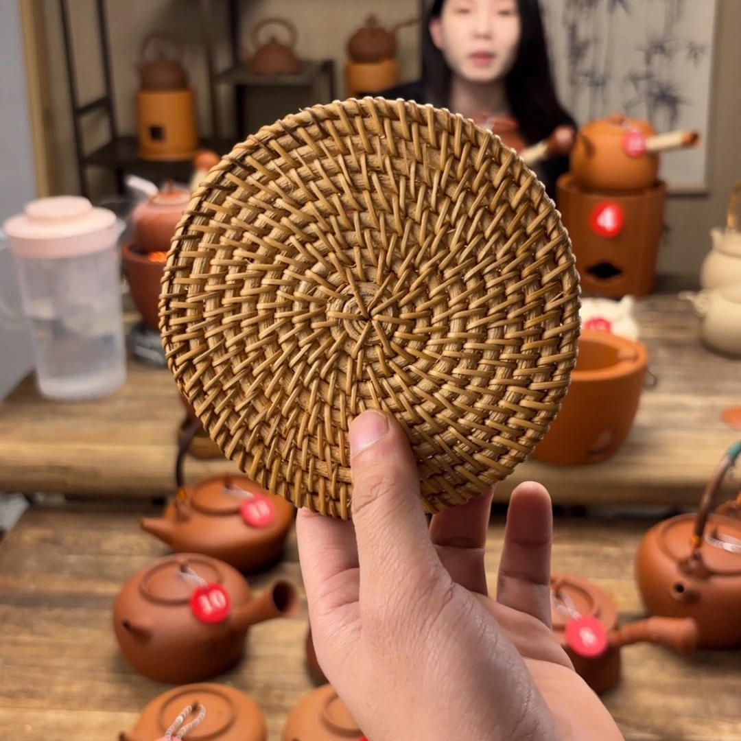 煮水煮茶甘甜 潮州砂铫壶 搭藤垫