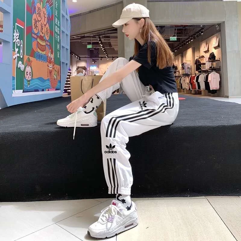 夏季男女薄款休闲速干束脚长裤---1