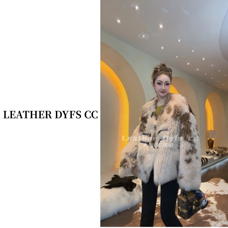Leather Dyfs cc  ”玄猫戏雪“40291托斯卡纳皮毛一体外套