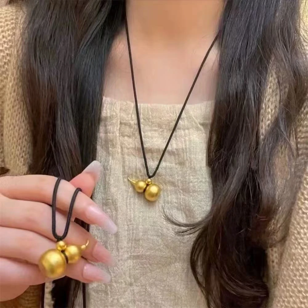 铜合金项链 新中式葫芦项链女高级感 秋冬新款毛衣链配饰