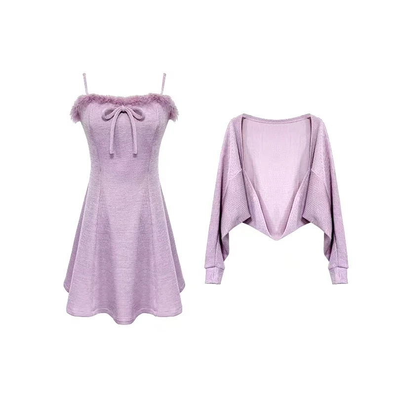 薇宝儿 Veebool-【芋泥波波】时尚显瘦套装连衣裙-30631Q-30632Q